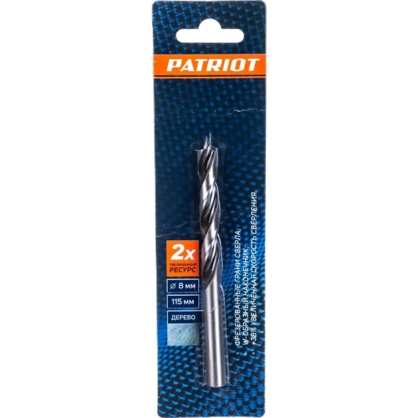 Сверло по дереву спиральное Patriot Edge 8мм