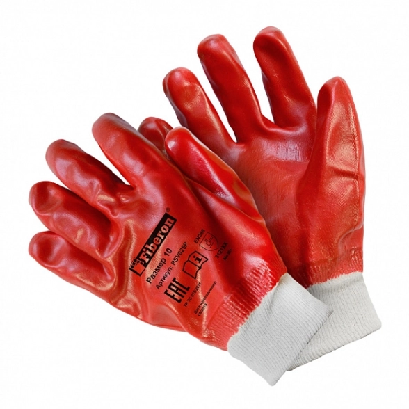 Перчатки Fiberon PSV025P п/э с хлопком ПВХ покрытие 120/12