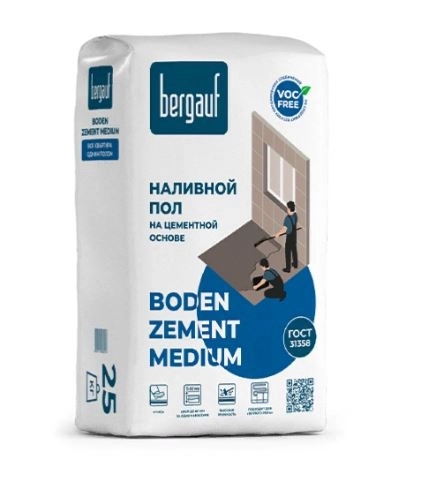 Наливной пол Bergauf Zement Medium 25кг