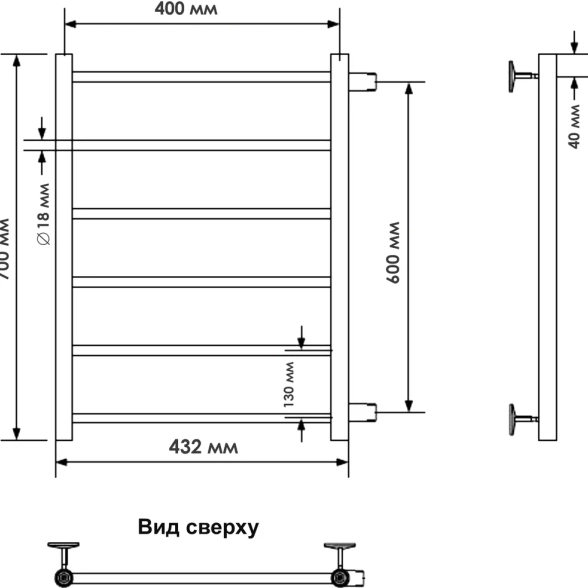 Пол/сушитель INDIGO Line 70x40 б/п 1" м/о 60 к-2 полиров.