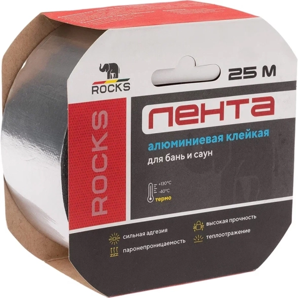 Лента ROCKS алюм.самокл термо 50ммх25м
