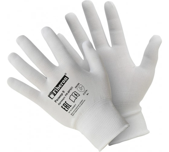 Перчатки Fiberon PR-BP023 д/сборочных работ п/э без и/у белые