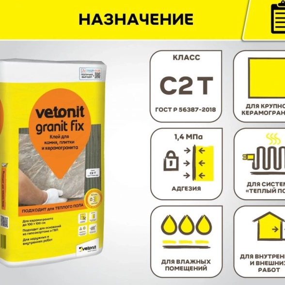 Клей плиточный Ветонит гранит фикс С2 25кг