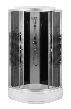 Кабина душ. Loranto CS-1000-25ТМ/М 100х100х215 ст.мозайка поддон 25см
