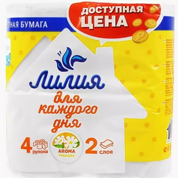 Т/Б 2-слоя Лилия 4шт аромат ромашка