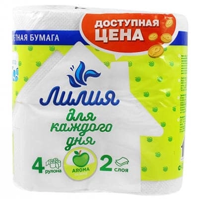Т/Б 2-слоя Лилия 4шт аромат яблоко