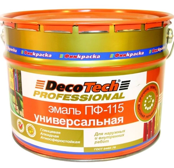 Эмаль DecoTech ПФ-115 гл.черная 2,8кг