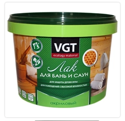 Лак акриловый ВГТ для бань и саун 0,9кг
