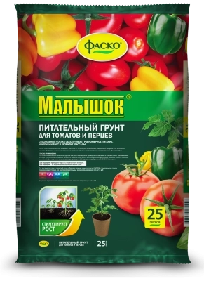Грунт Малышок для томатов и перцев 25 л