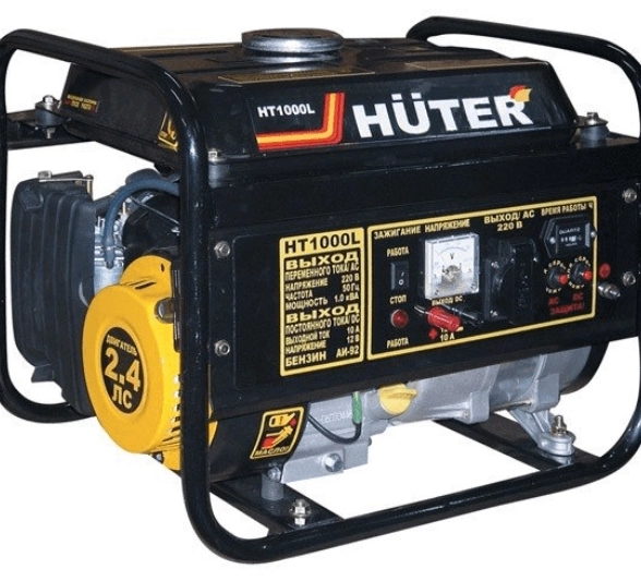 Генератор Huter HT1000L 1,1/1КВт 4,8л 220В ручной запуск