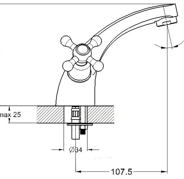 Смеситель в/у 1/2 кер Glauf QMT1-A722